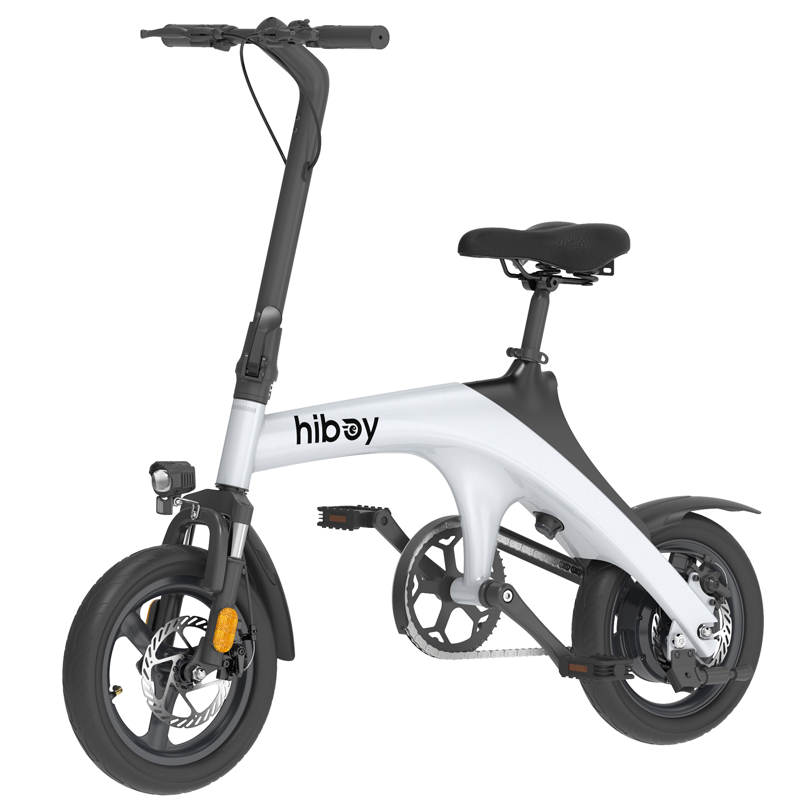 Hiboy C1 Folding Electric Bike with 14inch Pneumatic Tire, 648W Peak Power up to 43.5 Miles, White