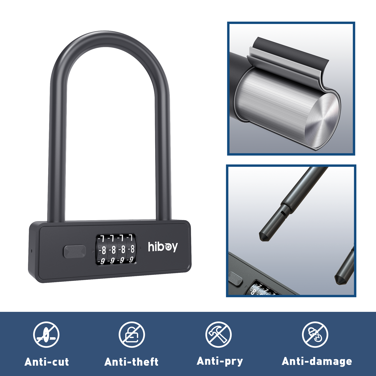 Hiboy Combination U-Lock for Scooter or Bike Hiboy
