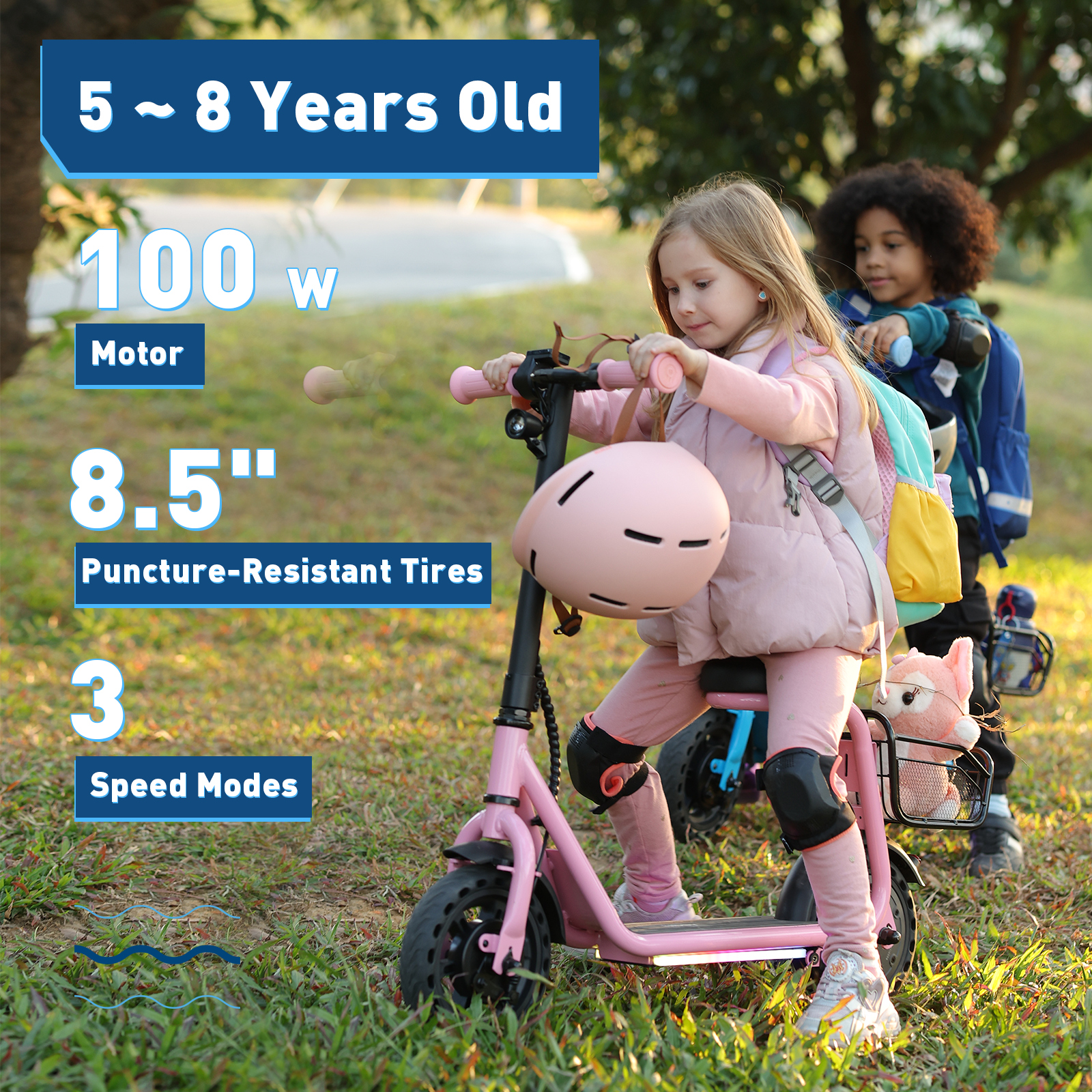 Hiboy Q2 Lite-A Kids Electric Scooter with Basket and Seat