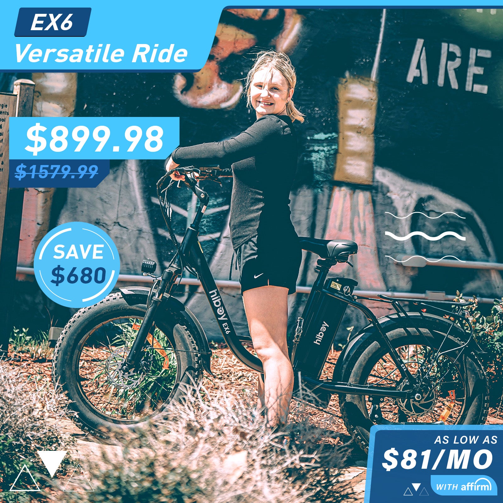 Hiboy EX6 Step-thru Fat Tire Electric Bike