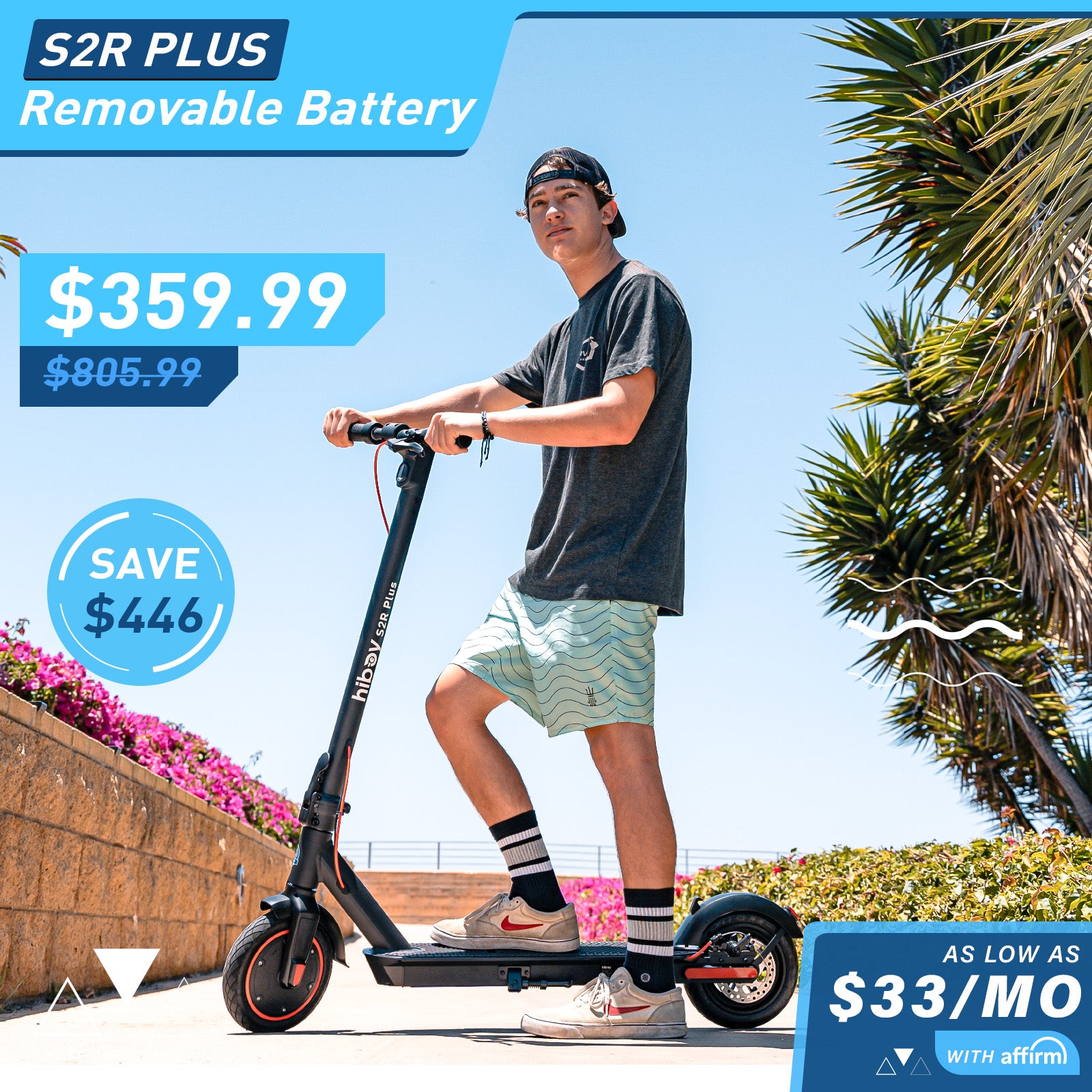 Hiboy S2R Plus Electric Scooter with Removable Battery