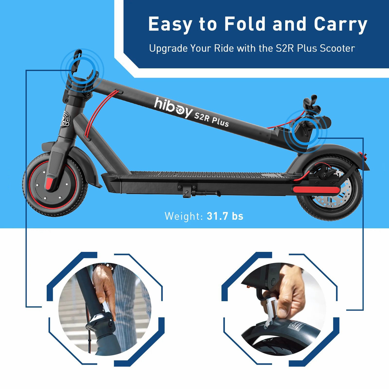 Hiboy S2R Plus Electric Scooter with Removable Battery