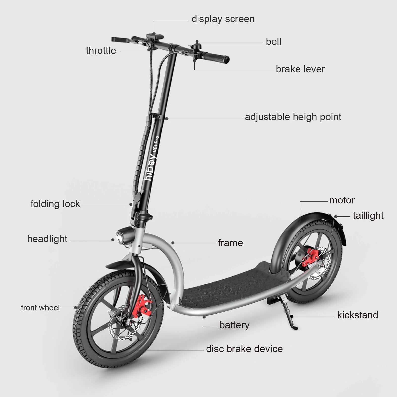 Hiboy VE1 Pro Electric Scooter | Big Wheel & Long Range | Hiboy