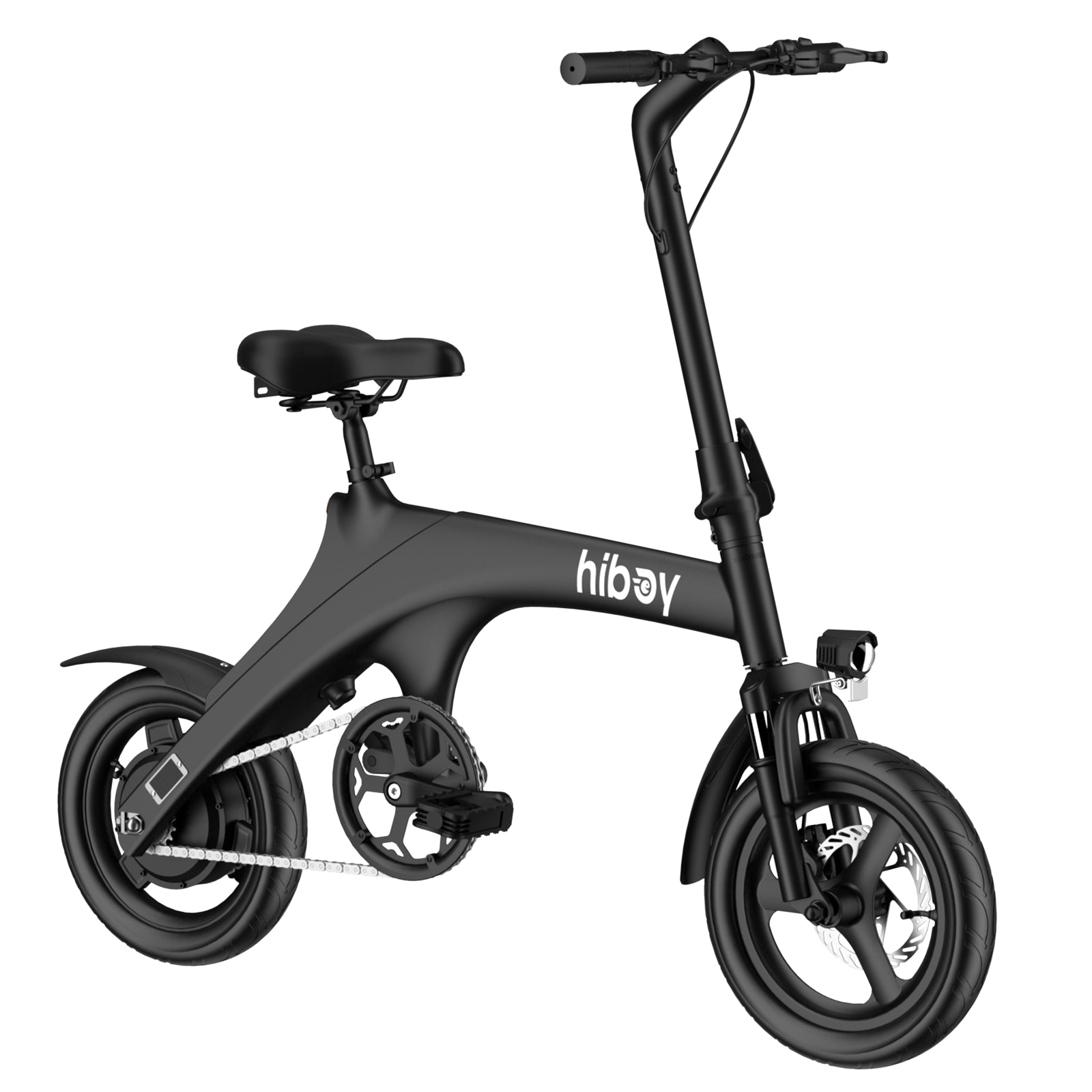 cheap electric bicycle Hiboy C1 Folding Electric Bike with 14inch Pneumatic Tire, 648W Peak Power up to 43.5 Miles, Black
