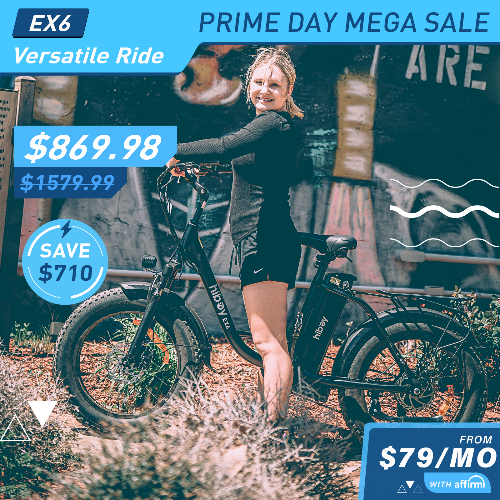 Hiboy EX6 Step-thru Fat Tire Electric Bike